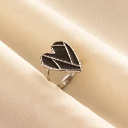 1/3pcs Stainless Steel Black Heart Rings For Women Personality Handmade Enamel Love Rings Daily Wear Party Statement Retro Gift Les Bijoux Lili