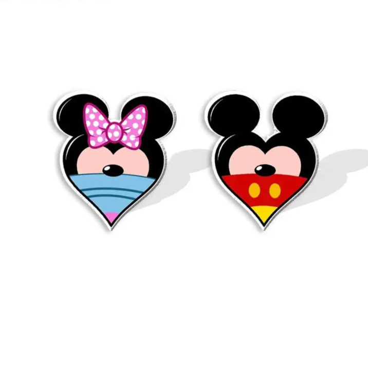 2024 New Valentine's Day Mickey Minnie Stud Earring Love Epoxy Jewelry Resin Acrylic Earrings Handmade Gifts Fans Les Bijoux Lili