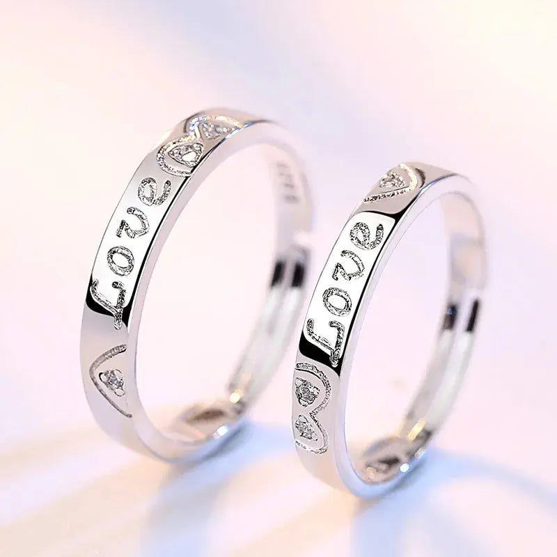 925 Sterling Silver Moissanite Diamond Couple Rings for Lovers Matching Wedding Jewelry Set Les Bijoux Lili