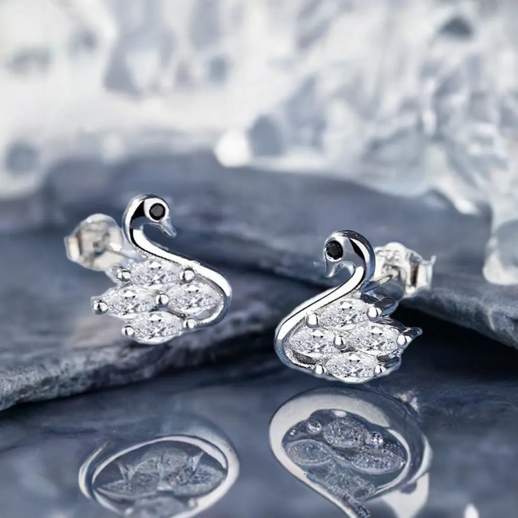 Boucles d'oreilles cygne - Initiale Initiale