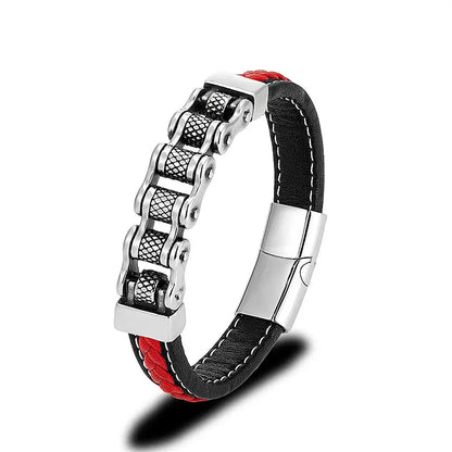 Bracelet hommes grosses mailles en acier inoxydable Initiale