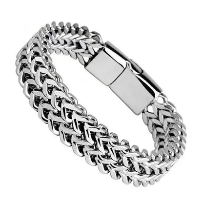 Chic and Masculine Double-layer Titanium Steel Bracelet for Streetwear Fashion Wholesale Les Bijoux Lili